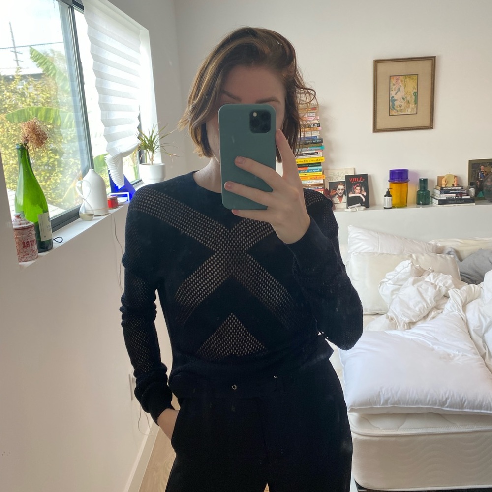 Reiss London black knit sweater top